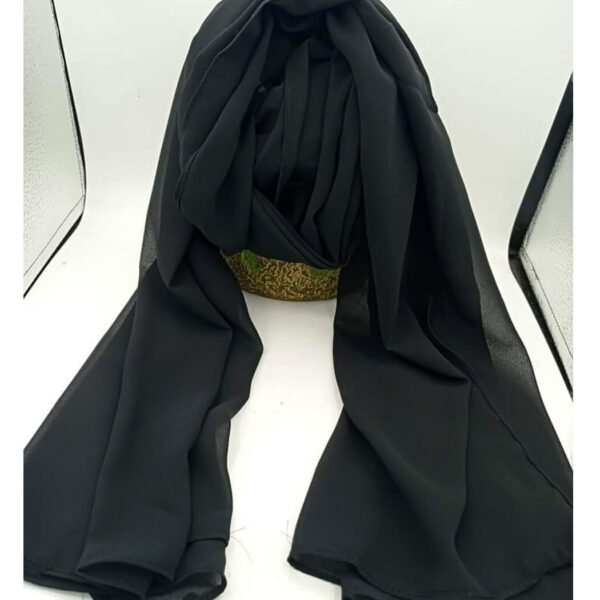 Full-Coverage Bubble Chiffon Hijab in Black