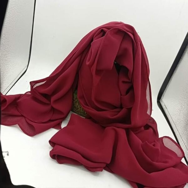Full-Coverage Bubble Chiffon Hijab in Maroon