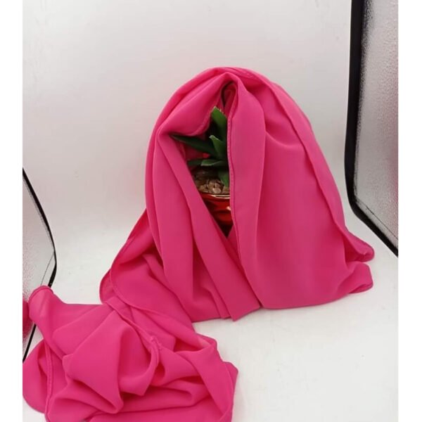 Full-Coverage Bubble Chiffon Hijab in Medium Magenta
