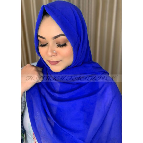 Full-Coverage Bubble Chiffon Hijab in Light Blue