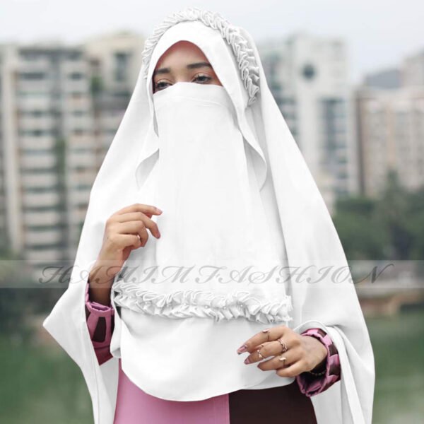 Hoodie Niqab Prayer Hijab in White