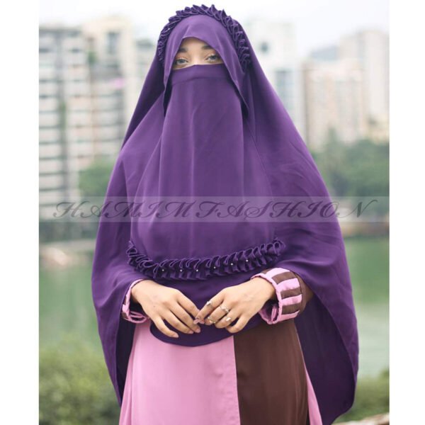 Hoodie Niqab Prayer Hijab in Purple