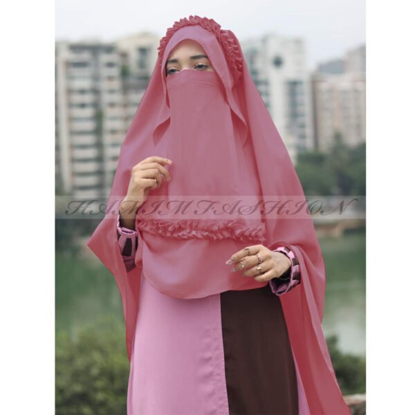 Hoodie Niqab Prayer Hijab in Deep Sweet