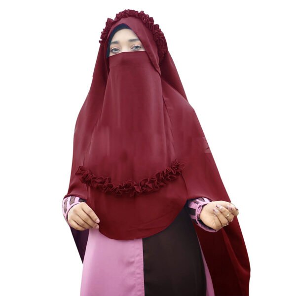 Hoodie Niqab Prayer Hijab in Maroon