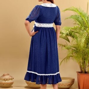 Denim Blue Georgette Gown