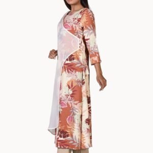 Peanut Colour Cotton Printed Kurti