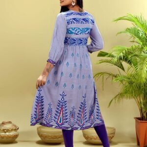 Lavender Georgette Printed Kurti