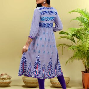 Lavender Georgette Printed Kurti
