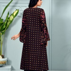 Black Georgette Coaty Comes with Top & Palazzo