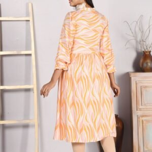 Pale Orange Swiss Cotton Printed Kurti