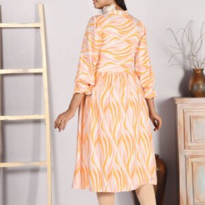 Pale Orange Swiss Cotton Printed Kurti