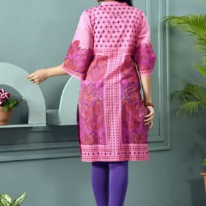 Pink Voile Printed Kurti