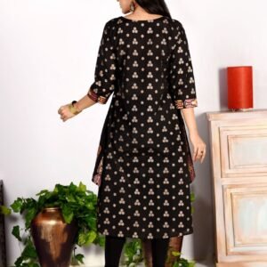 Black Joysree Silk Printed Tunic
