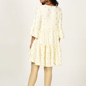 Cream Swiss Cotton Printed Top