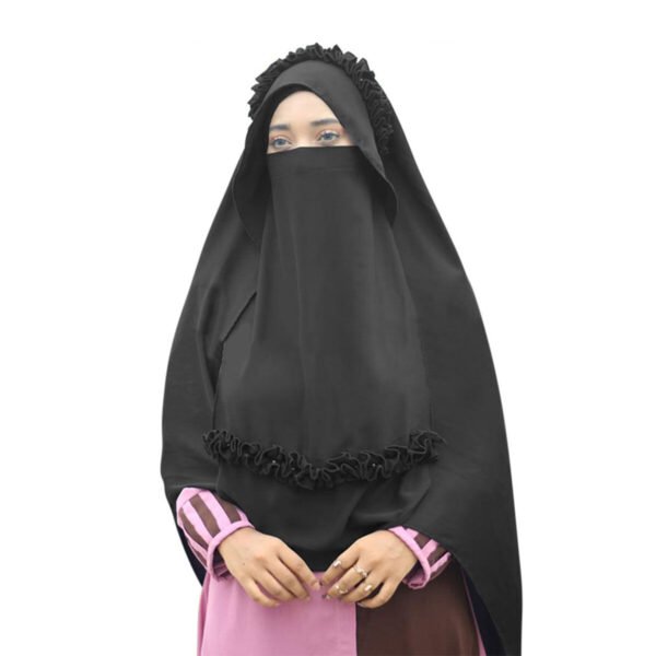 Hoodie Niqab Prayer Hijab in Black