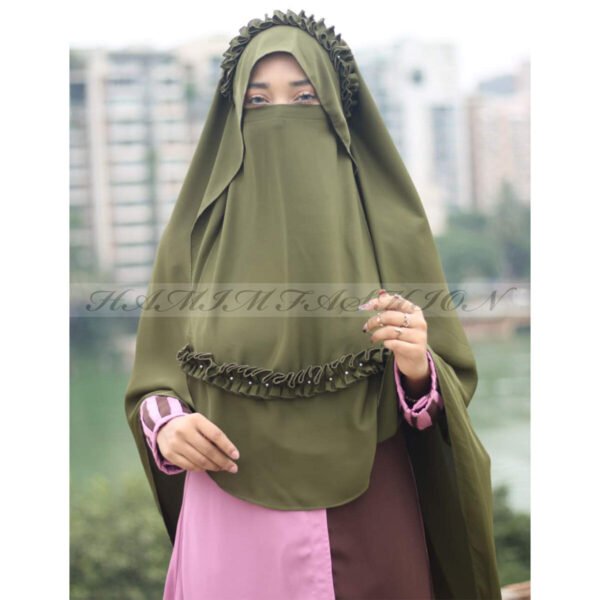 Hoodie Niqab Prayer Hijab in Olive